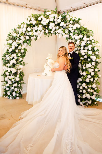 White Rose & Hydrangea U Arch | Proposal, Wedding, Event Decoration