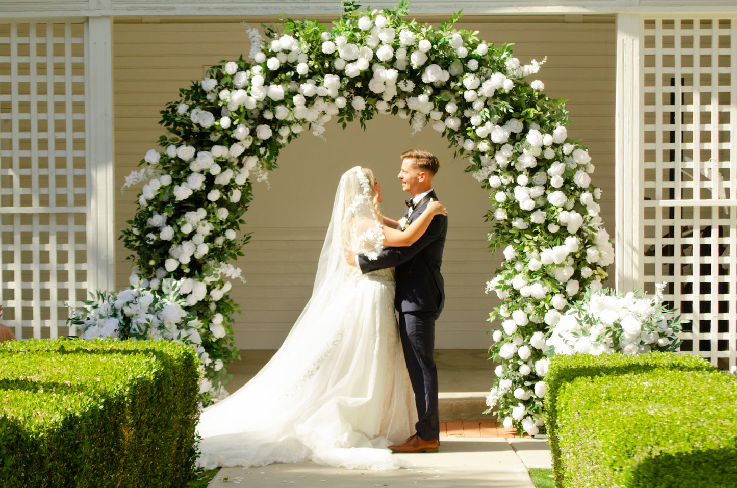 White Rose & Hydrangea U Arch | Proposal, Wedding, Event Decoration