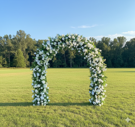 White Rose & Hydrangea U Arch | Proposal, Wedding, Event Decoration