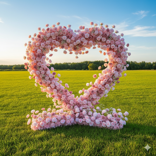 Pink Rose Heart Arch | Proposal, Wedding, Event Decoration