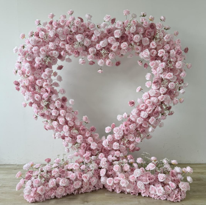 Pink Rose Heart Arch | Proposal, Wedding, Event Decoration