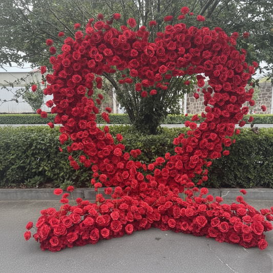 Red Rose Heart Arch | Proposal, Wedding, Event Decoration