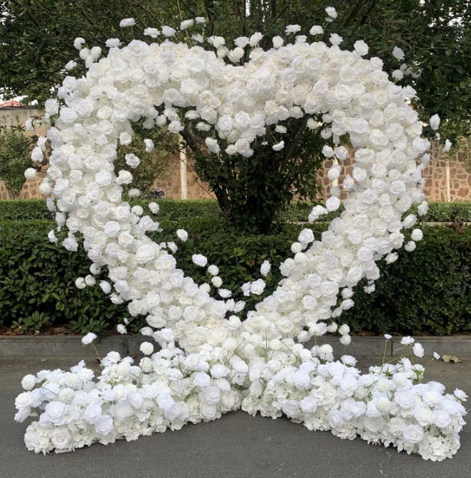White Rose Heart Arch | Proposal, Wedding, Event Decoration
