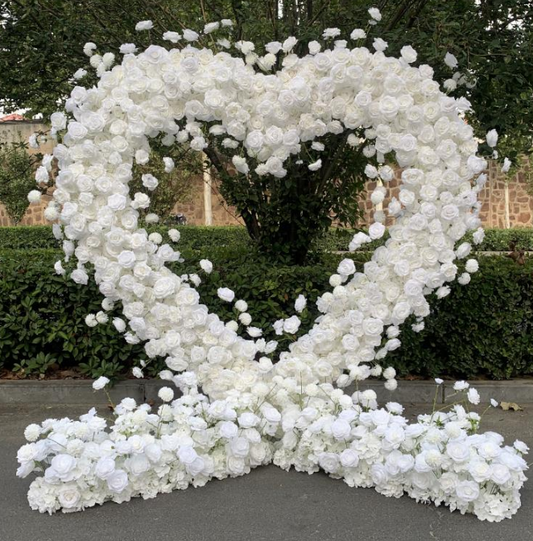 White Rose Heart Arch | Proposal, Wedding, Event Decoration